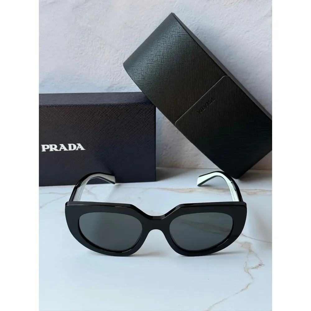 NEW Prada PR D02S Cat Eye Sunglasses in Black White $390